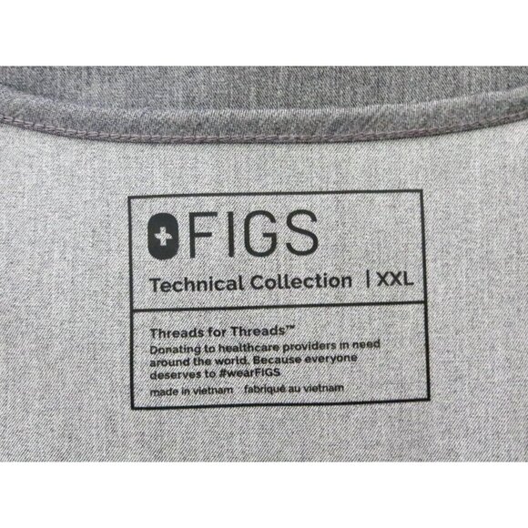 NEW! Figs Casma Three Pocket Scrub Top V Neck Graphite Gray SZ XXL - Picture 10 of 11